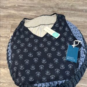 Market & Spruce Blue and Gray Tank Top with Floral Print